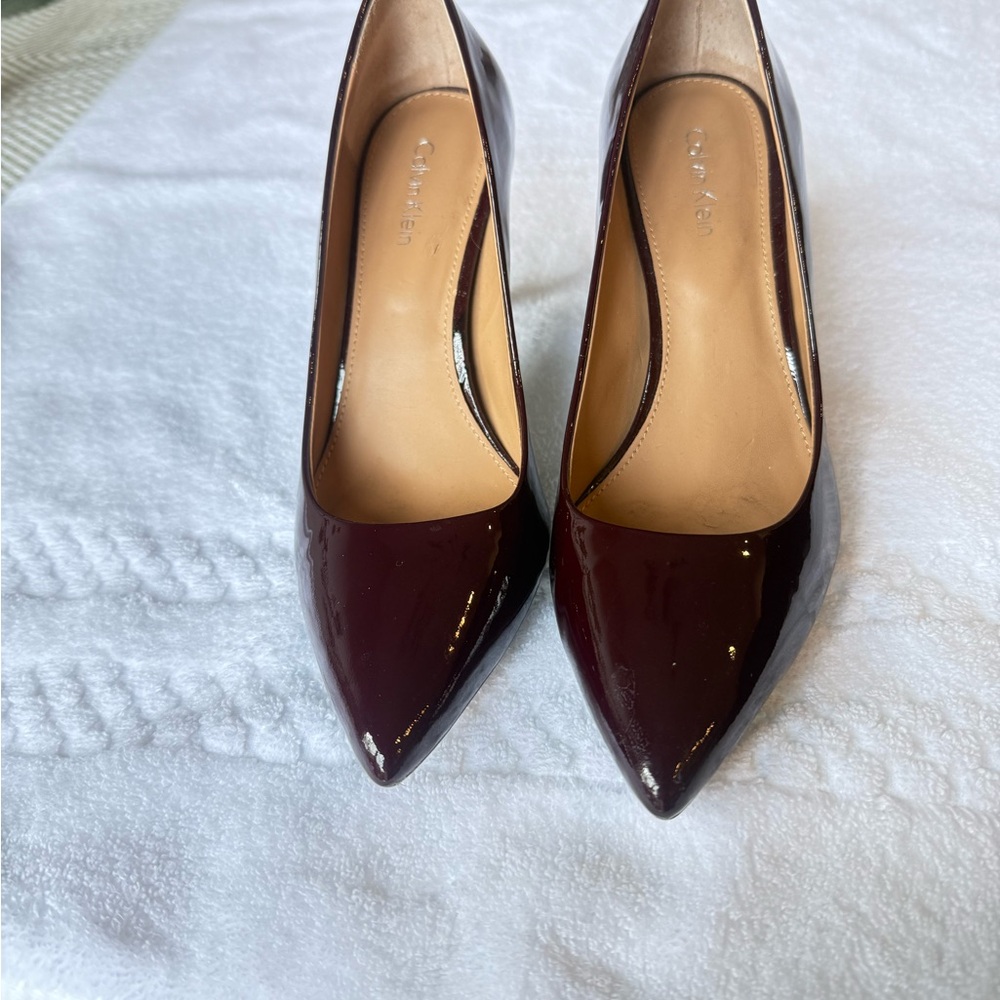 Chic Burgundy Patent Leather Heels
